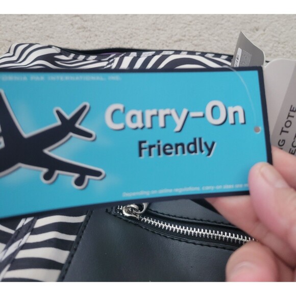 NWT Calpak Zany 21" Laptop   Carry On Luggage Bag Zebra 21X14X8.5" Easy Carry - Picture 6 of 11